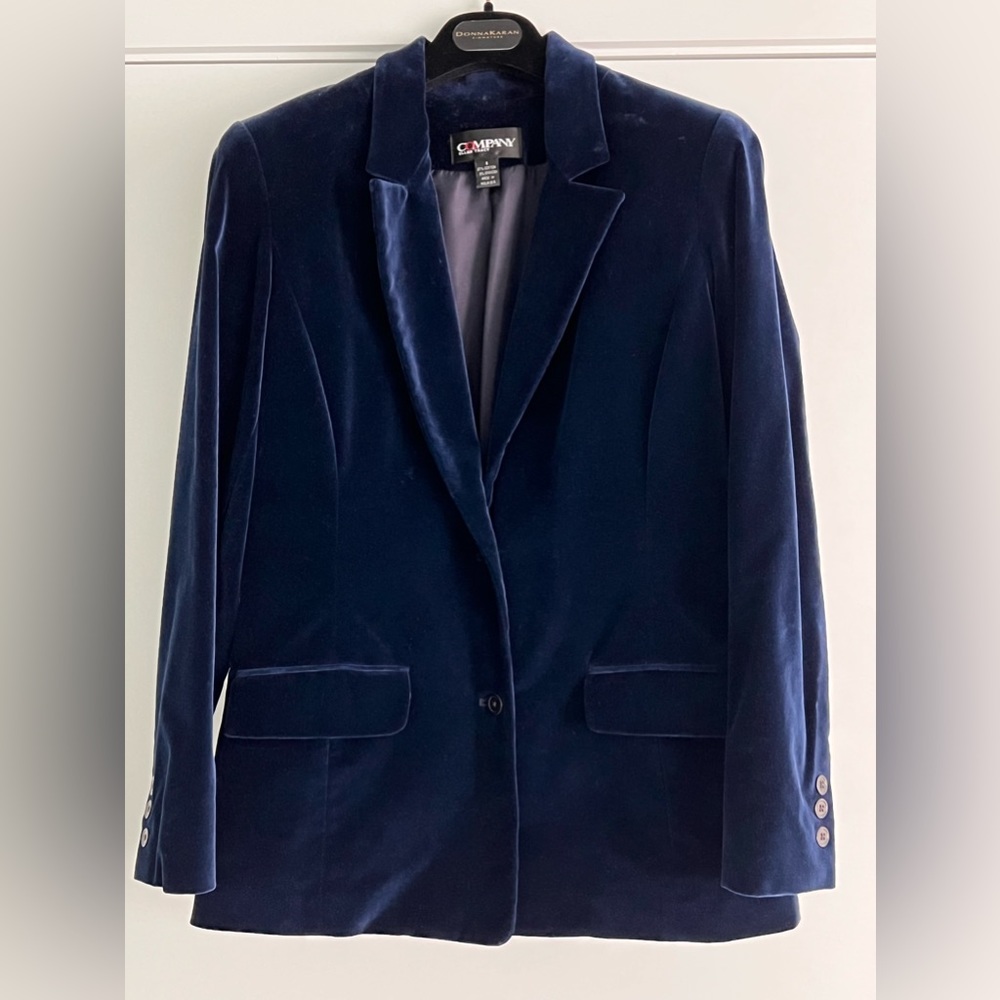 Ellen Tracy Blue Velvet Jacket